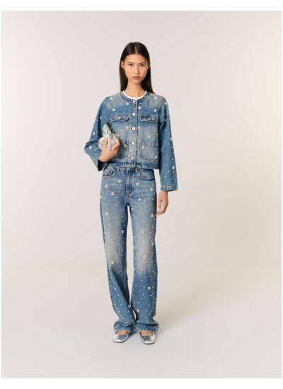 Veste en denim brodé