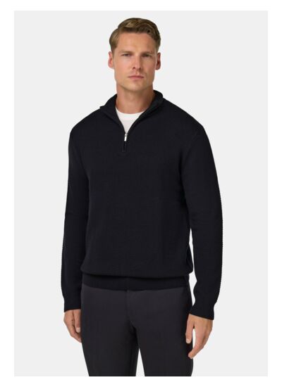 Pull Demi Zip En Maille De Laine Mérinos