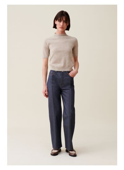 Pull laine col montant