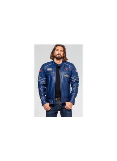 Blouson Cuir 24H Iron Royal Blue