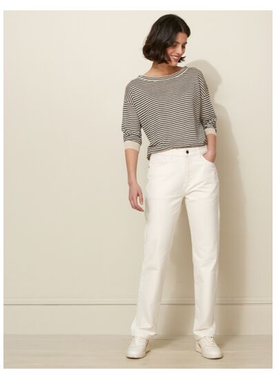 PANTALON DENIM DROIT ECRU