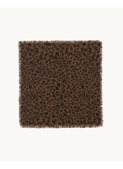 Petit Bandana Hachi Leopard marron épice léoprint