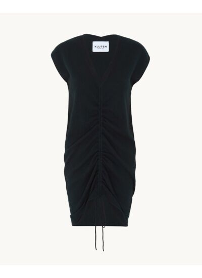 Robe Dang Solid Robe Col V à Coulisse Cachemire, 2 fils