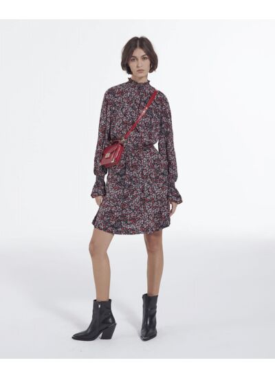 Robe Col Et Manches Smockes Femme