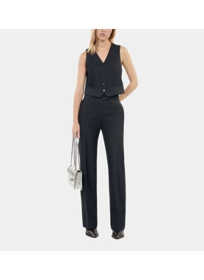 Gilet En Laine Noir Femme