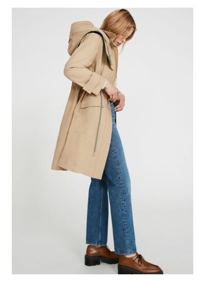 Trench long à capuche