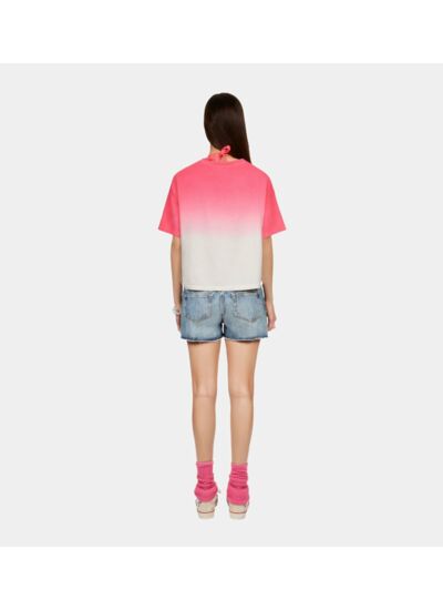 T-Shirt Rose Dégradé Avec Sérigraphie Venice Femme