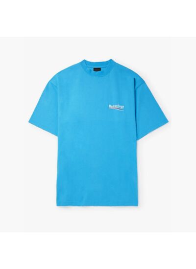Balenciaga T-Shirt Political Campaign Bleu clair