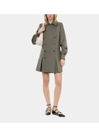 Robe Tailleur Courte Kaki Femme