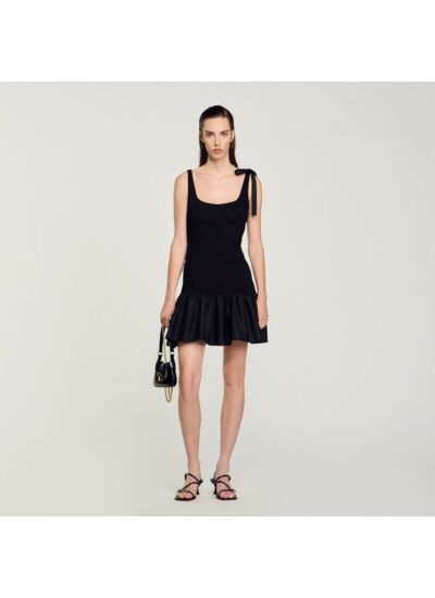 Robe courte bimatières