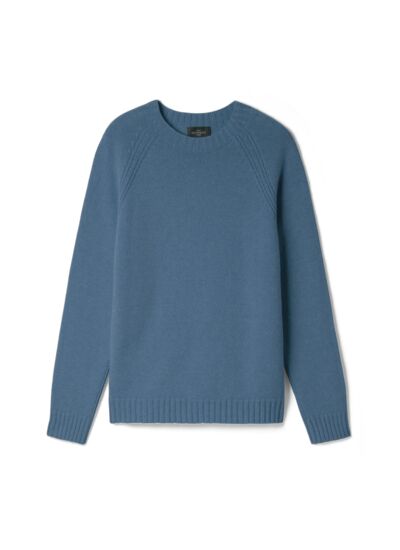 Col rond manches raglan - Homme - BLEU MINERAL