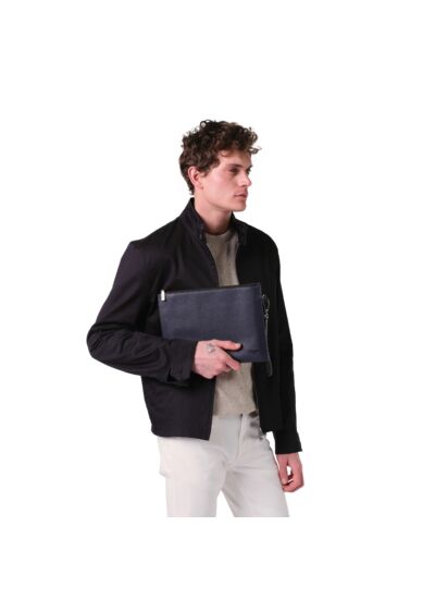 COME DE LANCEL - POCHETTE ZIPPEE IPAD 12'9 AVEC DRAGONNE - Bleu Marine