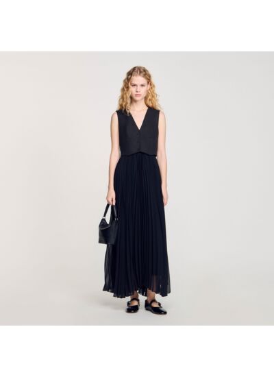 Robe longue plissée