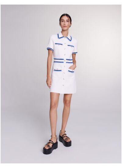 Robe courte en maille bouclette