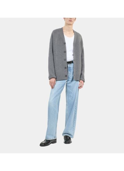 Cardigan En Laine Grise Homme