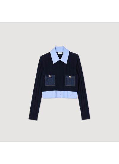 Pull court en laine et cachemire