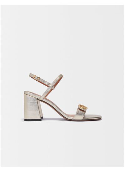 Sandales en cuir métallisé