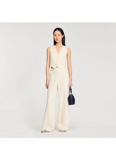 Pantalon en tweed strassé