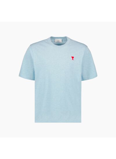 Ami Paris T-Shirt Bleu clair Ami de Coeur Rouge