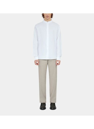 Chemise Blanche En Coton Et Lin Homme