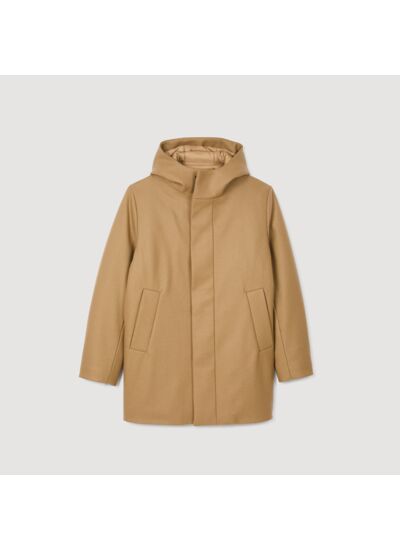 Parka en laine à capuche