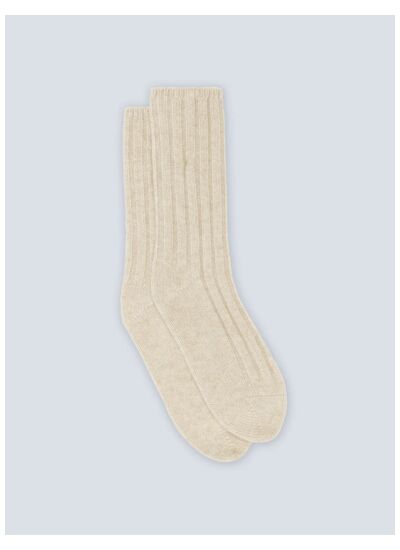 Chaussettes cachemire BEIGE CHINE
