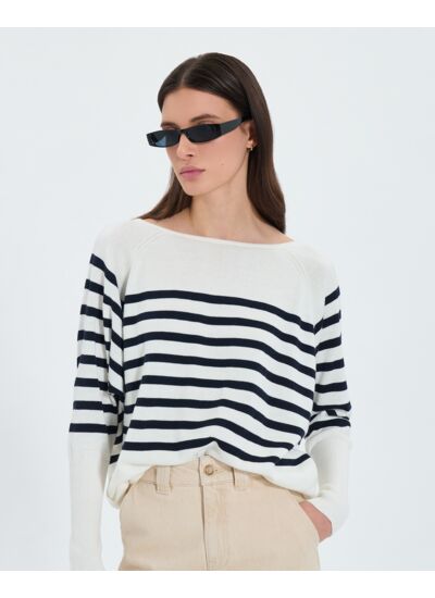 Pull ample marinière