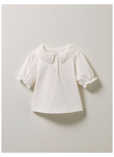 T-SHIRT  COL BRODERIE