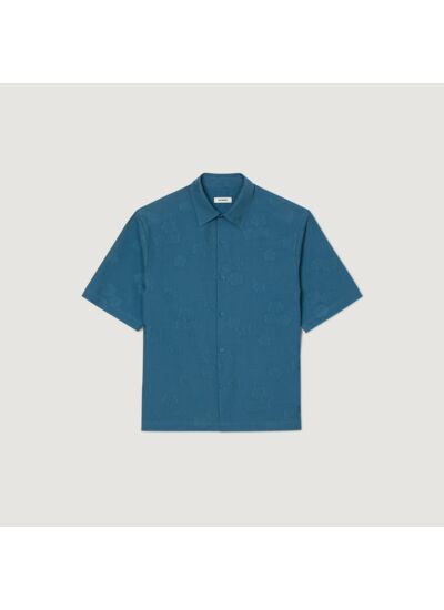 Chemise oversize jacquard fleurs
