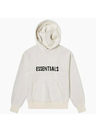 Essentials Hoodie En Maille Stone Gris