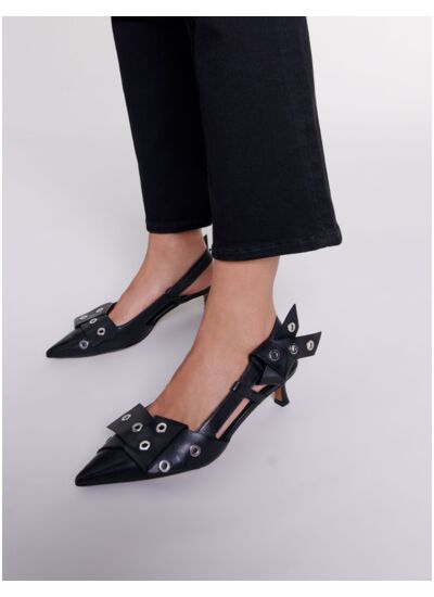 Escarpins pointus à détail noeud