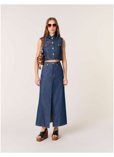 Veston court en denim