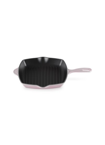 Skillet gril carré 26cm en fonte émaillée shell pink