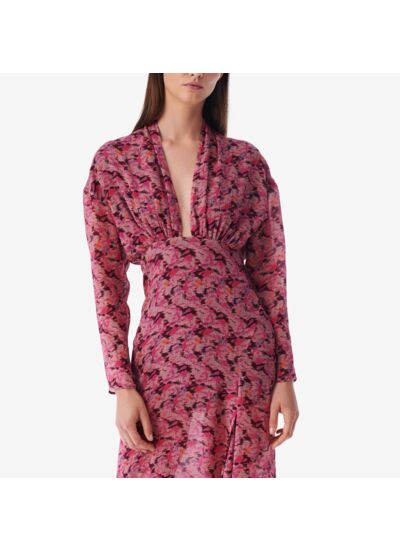 Robe Longue Imprimée Col V Nollie