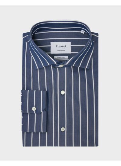 Chemise Ajustée marine rayée