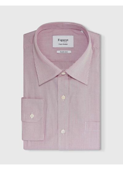 CHEMISE CARREAUX POPELINE BORDEAUX