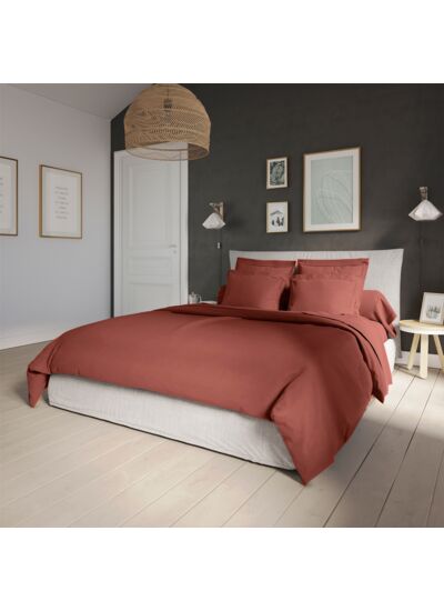 Housse de couette Influence Percale Brique