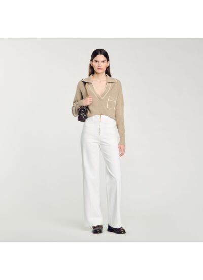 Pull en laine/cachemire à col V