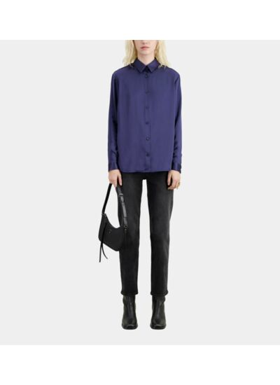 Chemise En Satin De Soie Manches Longues Femme