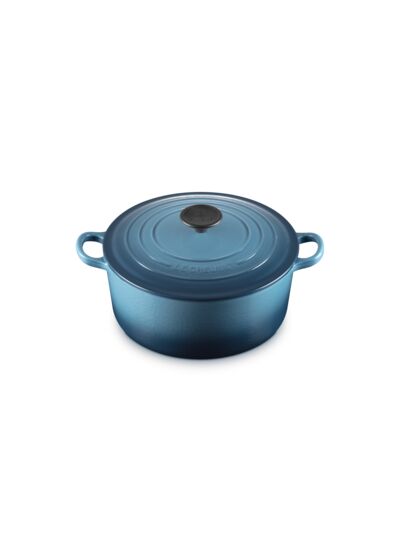 Cocotte ronde 24cm en fonte émaillée bleu marine
