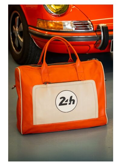 Sac cuir 24H Le Mans Austin 48H orange.écru