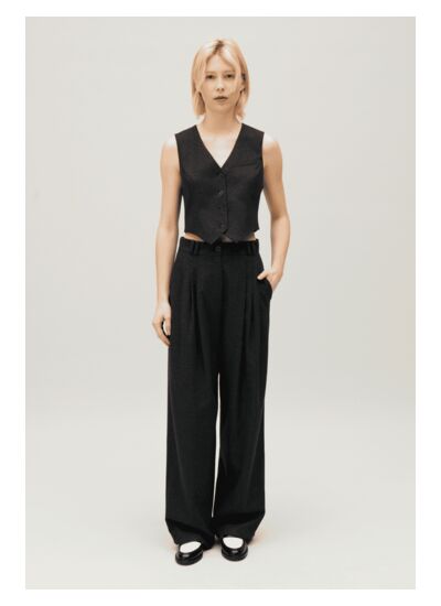 Gilet costume gris chiné