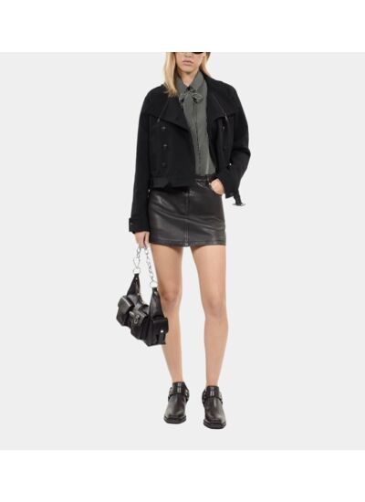 Blouson Style Trench Noir Femme