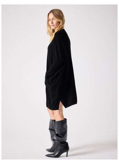 Robe poncho cachemire Bella NOIR