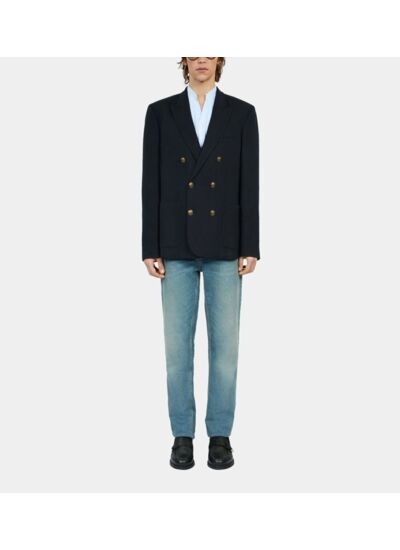Veste Croisee 6 Boutons Devant Double Fentes Homme