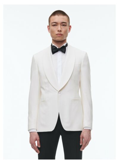 Veste de smoking en laine, mohair et soie