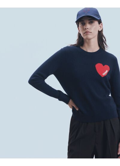 Pull Col Rond Coeur Léger