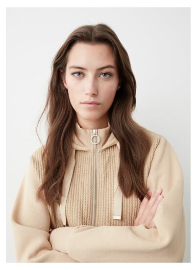 Sweat à capuche en maille torsadée