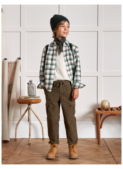 CHEMISE CARO VERT FLAN