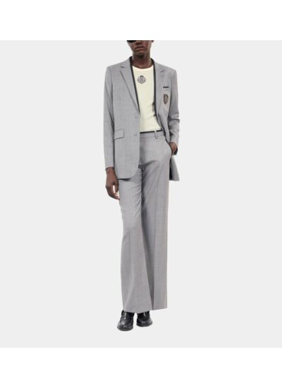 Veste Tailleur En Laine Taupe Femme